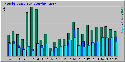 Hourly usage for December 2017